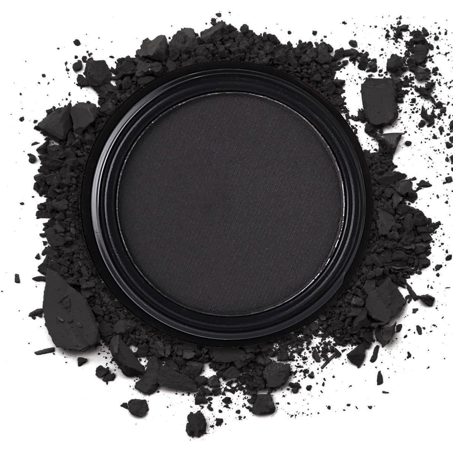 Black Single Eyeshadow,Pressed Powder Matte Eye Shadow,Ash Eye Black Special Effects Powder,Opaque Vegan Cruelty Free Eyeshadow for Halloween Goth Gothic Skull Makeup,Day & Night