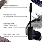 Radiant Professional Lengthening Mascara with Silicone Brush – Smudge-Proof Curl Mascara Volume and Length for Sensitive Eyes, Cruelty Free, Ideal for Mature & Young Women, 0.43 Oz (01 Black)