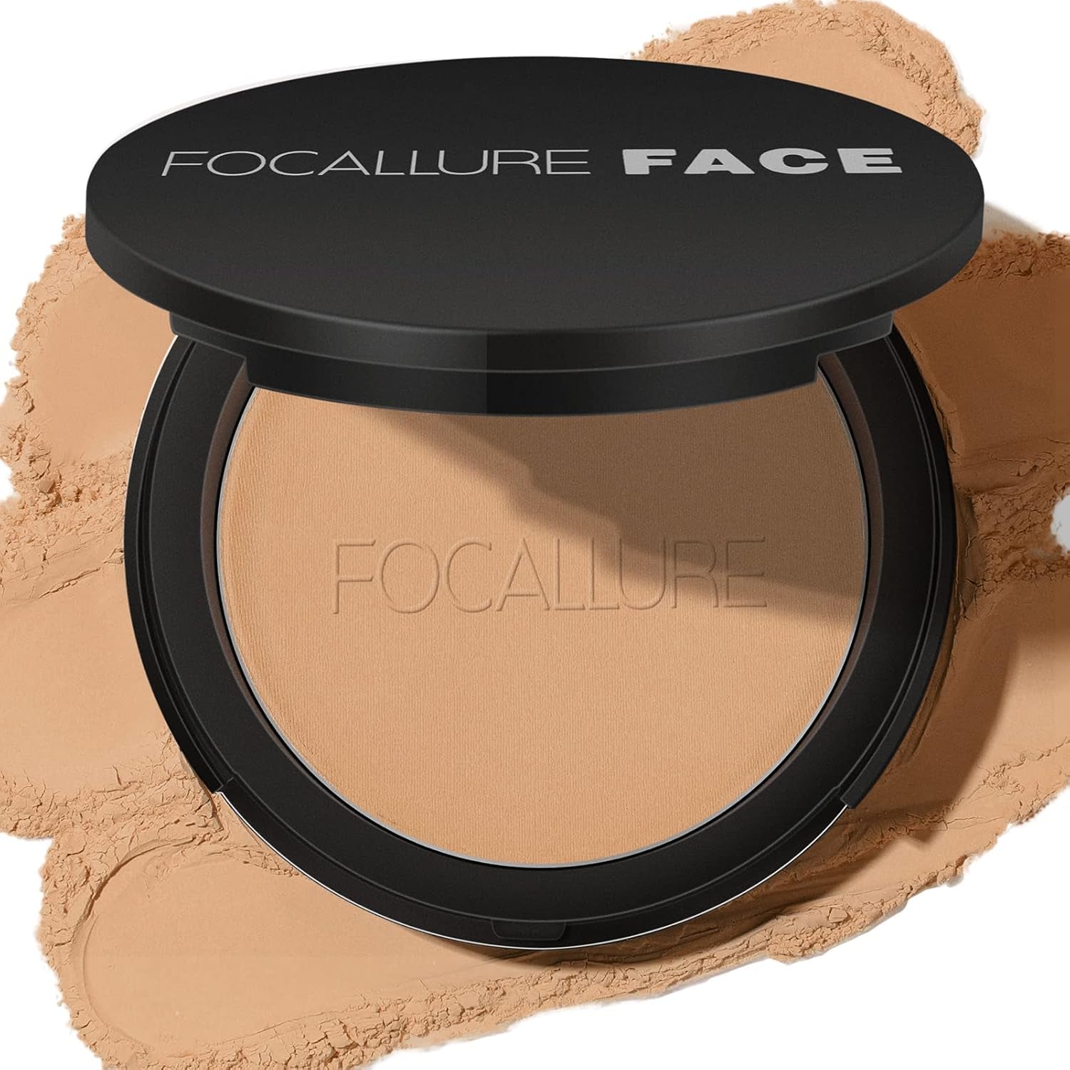 Flawless Pressed Powder, Control Shine & Smooth Complexion, Pressed Setting Powder Foundation Makeup, Portable Face Powder Compact, Long-Lasting Matte Finish, Nude