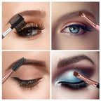 Duo Eyebrow Brush and Eyelash Comb Set - Professional Angled Eye Brow and Spoolie Brush (Black+Black)