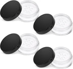 10 Ml/ 0.34Oz Refillable Loose Powder Container 4PCS Plastic Loose Powder Compact Container DIY Empty Makeup Powder Travel Container Case with Elasticated Net Sifter