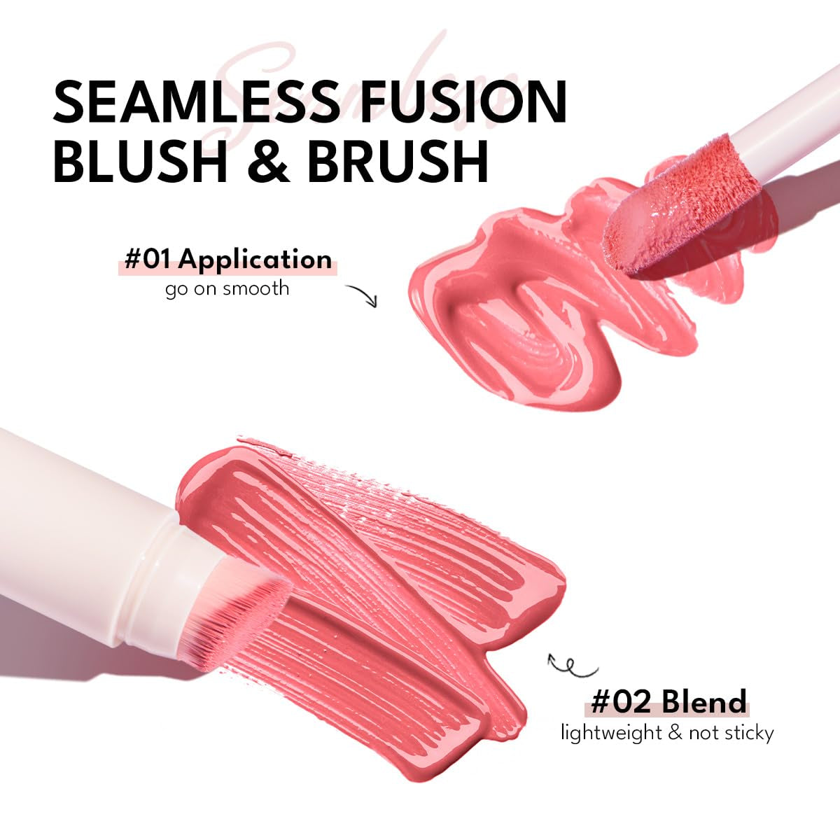 Liquid Blush Stick for Cheeks Natural Matte Finish Make Up, High Pigment Blush Stick Long-Lasting Dewy Cheek Tint with Build in Brush#L001