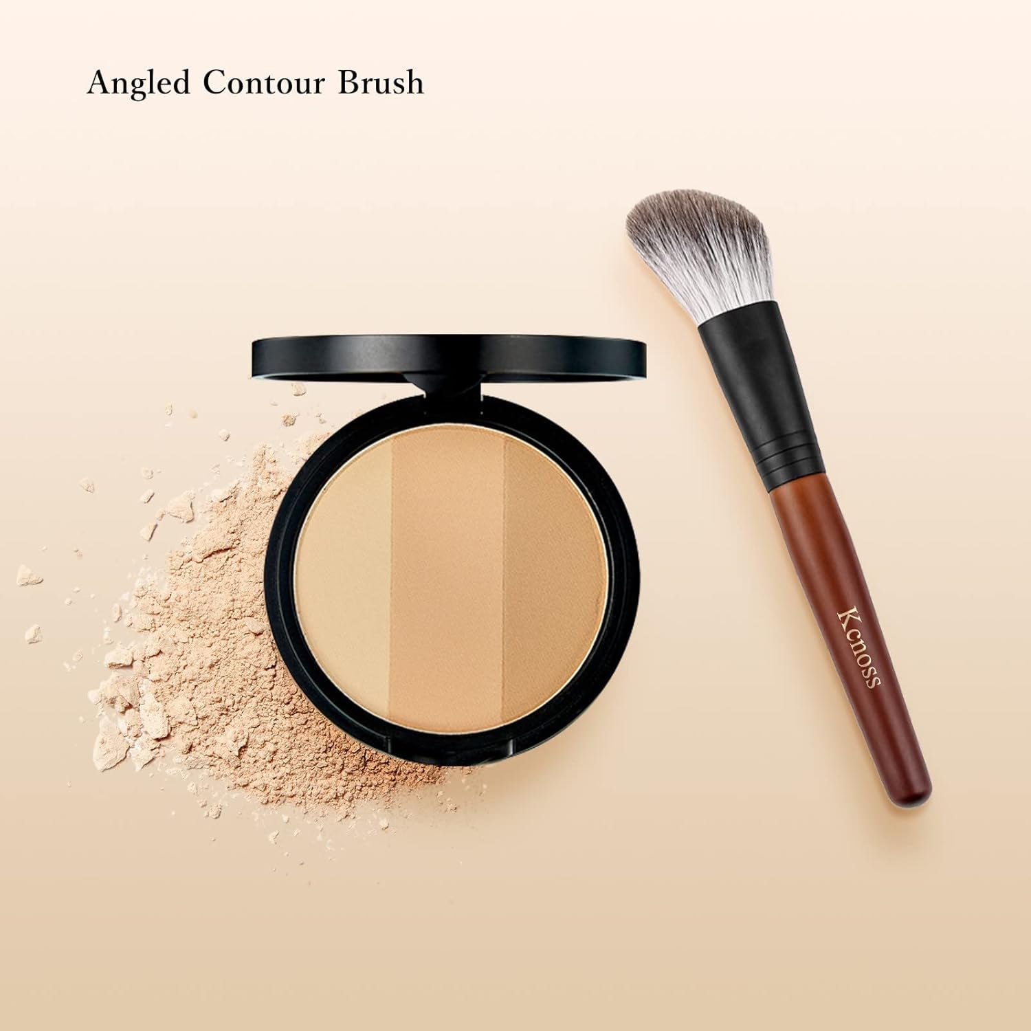 Contour Brush for Makeup Face Powder Brushes–Contour & Define–Perfect for Contour Powder，Blush, Bronzer, Highlighter–Even and Natural Application, Made with Natural Animal Hair Fox Bristles,