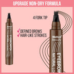 Eyebrow Pen - Eyebrow Pencil Magical Upgraded Eye Brow Pencils for Women with 4 Fork Tip & Spoolie Brush for Hair-Like Natural Brows, Last All-Day, Microblading Eyebrow Pen, Light Brown