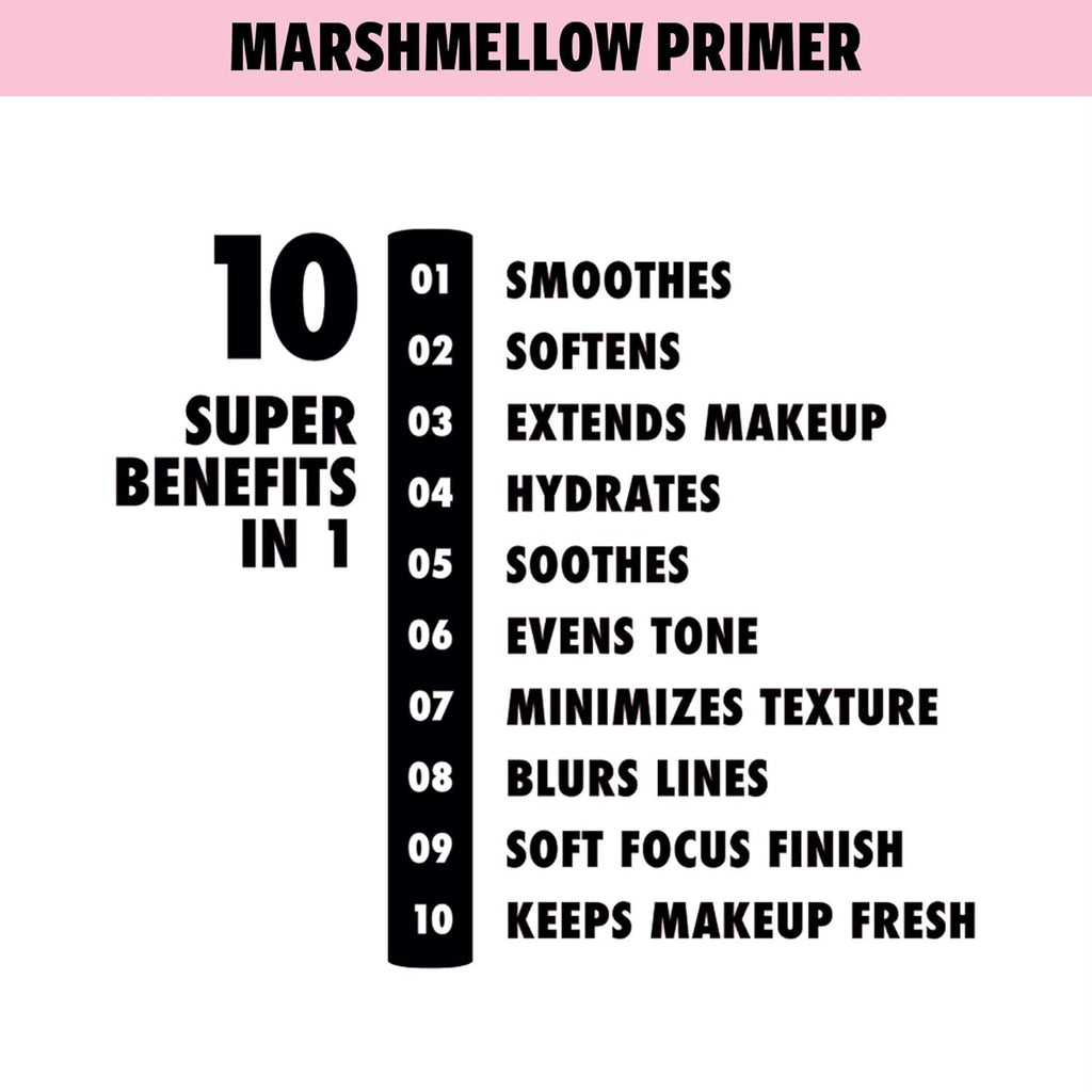 Marshmellow Smoothing Primer + Makeup Setting Spray, Matte Finish, Long-Lasting Face Mist for up to 16HR Wear (Pack of 2)