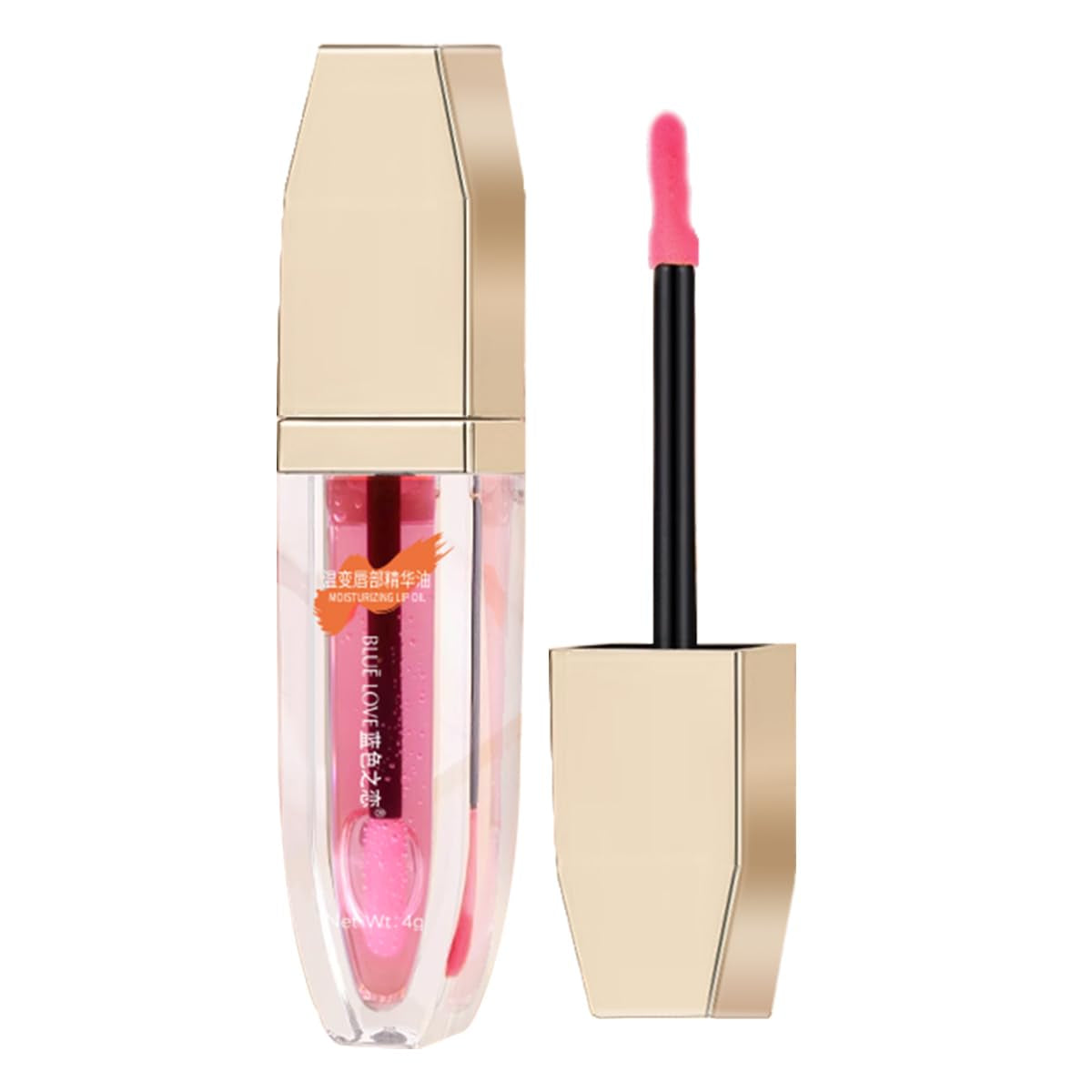Color Changing Lip Oil - Moisturizing & Non-Sticky Lip Gloss with Fresh Texture, Hydrating Tinted Lip Balm for Plumping & Long-Lasting Shine for Women (Peach Oolong)