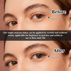 10Ml 10Pcs Empty Mascara Tube and Wand,  Empty Eyelash Serum Tube, Mini Eyelash Bottle with Brush Refillable Clear Mascara Containers for Castor Oil with Leak Stoppers