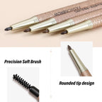 Eyebrow Pencil Kit, Eyebrow Filler Pencil with Brush, Long Lasting Shaping Brow Pen, with 3 Replacement Refills and Brow Stencils