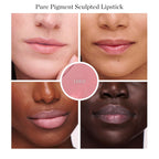 Full Bloom Sculpted Lipstick (Lulu - White Pink) - Long Lasting Organic Lipstick with Jojoba Oil & Micro Hyaluronic Acid - 70% Organic Ingredients & Made in USA