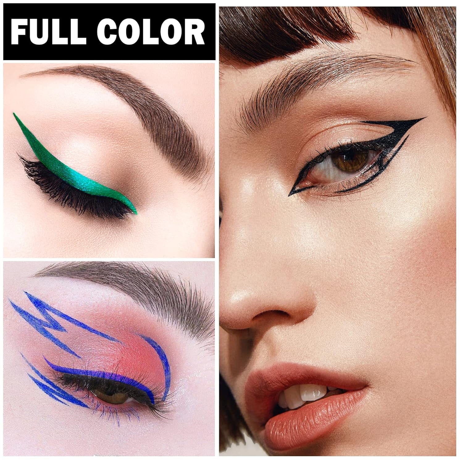 2PCS Liquid Black Eyeliner Pencil Set,Liquid Eye Liner Pen Matte Colorful Eyeliner Waterproof High Pigmented Eye Liner Makeup