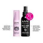 Marshmellow Smoothing Primer + Makeup Setting Spray, Matte Finish, Long-Lasting Face Mist for up to 16HR Wear (Pack of 2)