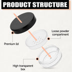 10 Ml/ 0.34Oz Refillable Loose Powder Container 4PCS Plastic Loose Powder Compact Container DIY Empty Makeup Powder Travel Container Case with Elasticated Net Sifter