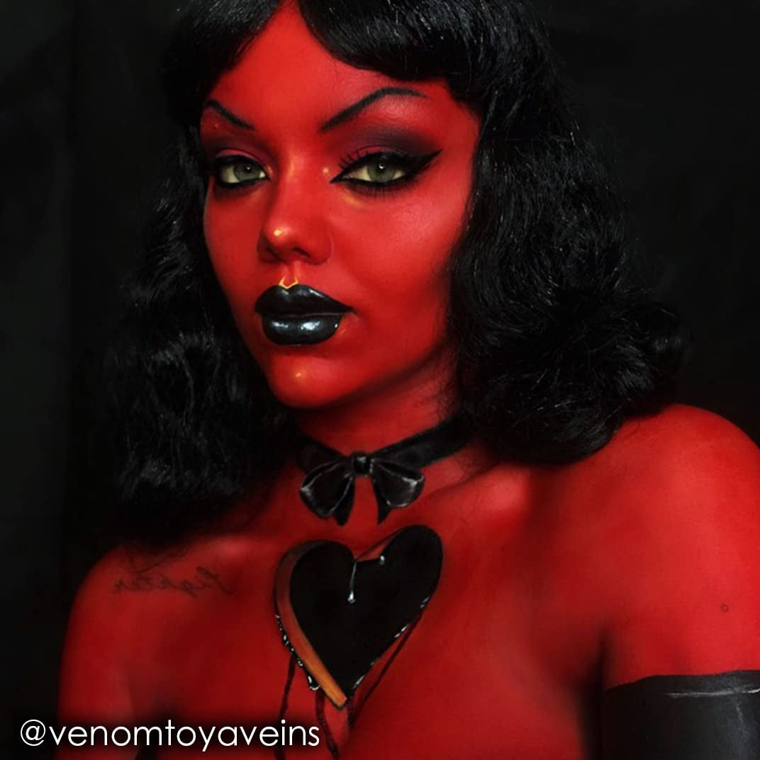 Makeup Fantasy FX Cream Makeup | Water Based | Halloween | Red Face & Body Paint for Adults 1 Fl Oz (30Ml) (RED)