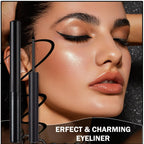 2PCS Liquid Black Eyeliner Pencil Set,Liquid Eye Liner Pen Matte Colorful Eyeliner Waterproof High Pigmented Eye Liner Makeup