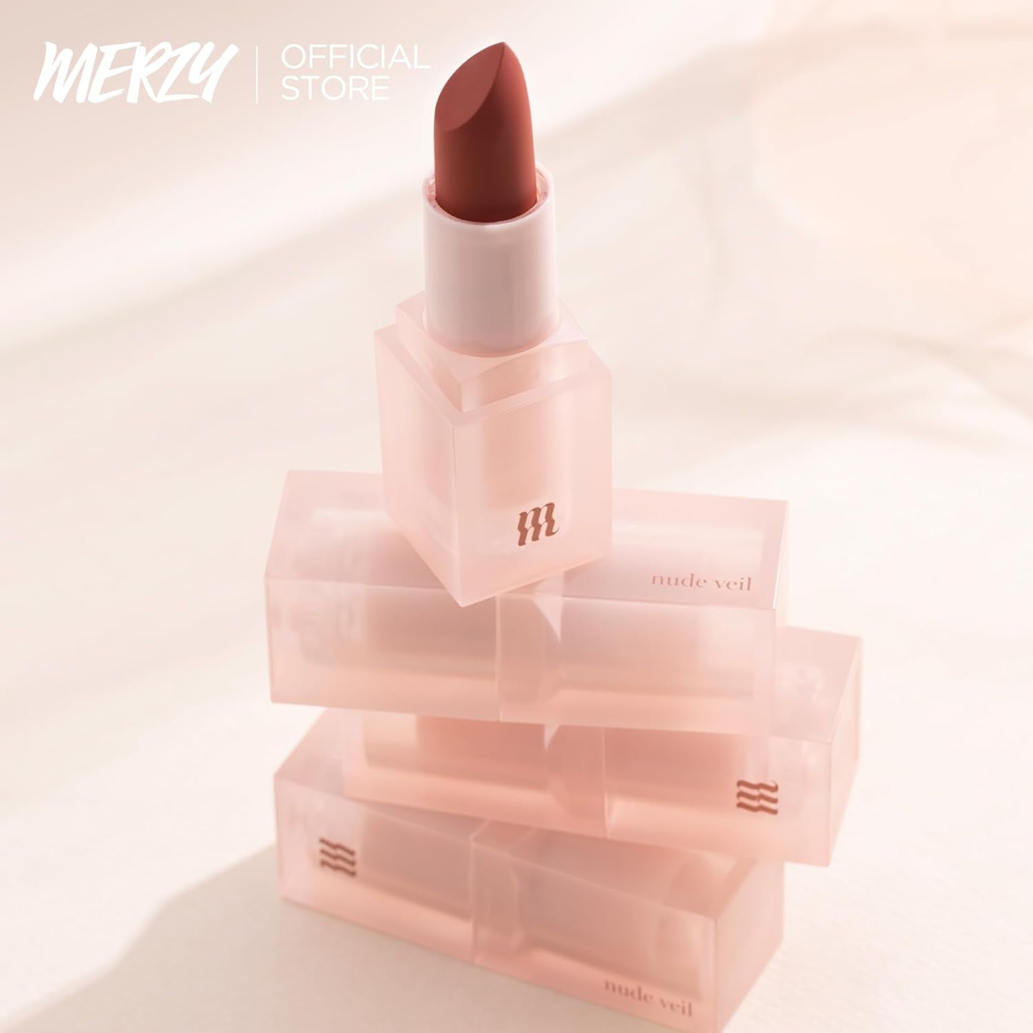 MERZY Nude Veil Lipstick – Soft Matte Finish, MLBB Nude Shades for Daily Wear – Lightweight, Buildable Color – Long-Lasting Korean Lipstick #3 STUNNING MOMENTS