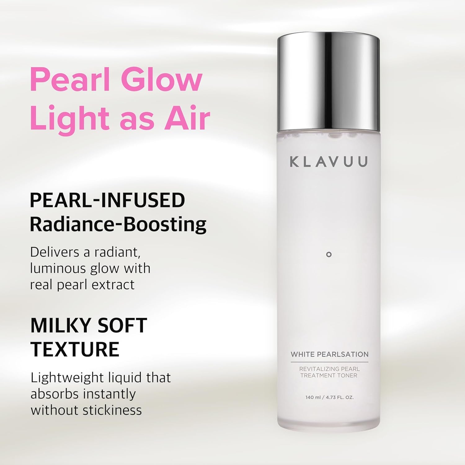 Hydrating Milky Toner with Pearl & Niacinamide – Facial Toner for Skin Glow, Wrinkle Care & Moisture Balance, Korean Skincare (4.76Oz)