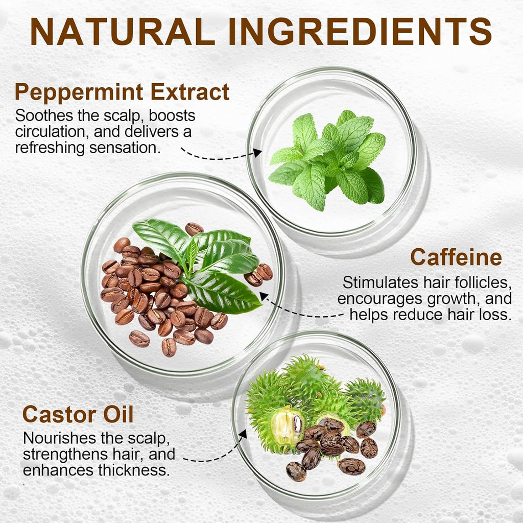 Caffeine Shampoo Cleanses Scalp, Promotes Natural Hair Growth - Men'S Scalp Tonic for Thinning Hair