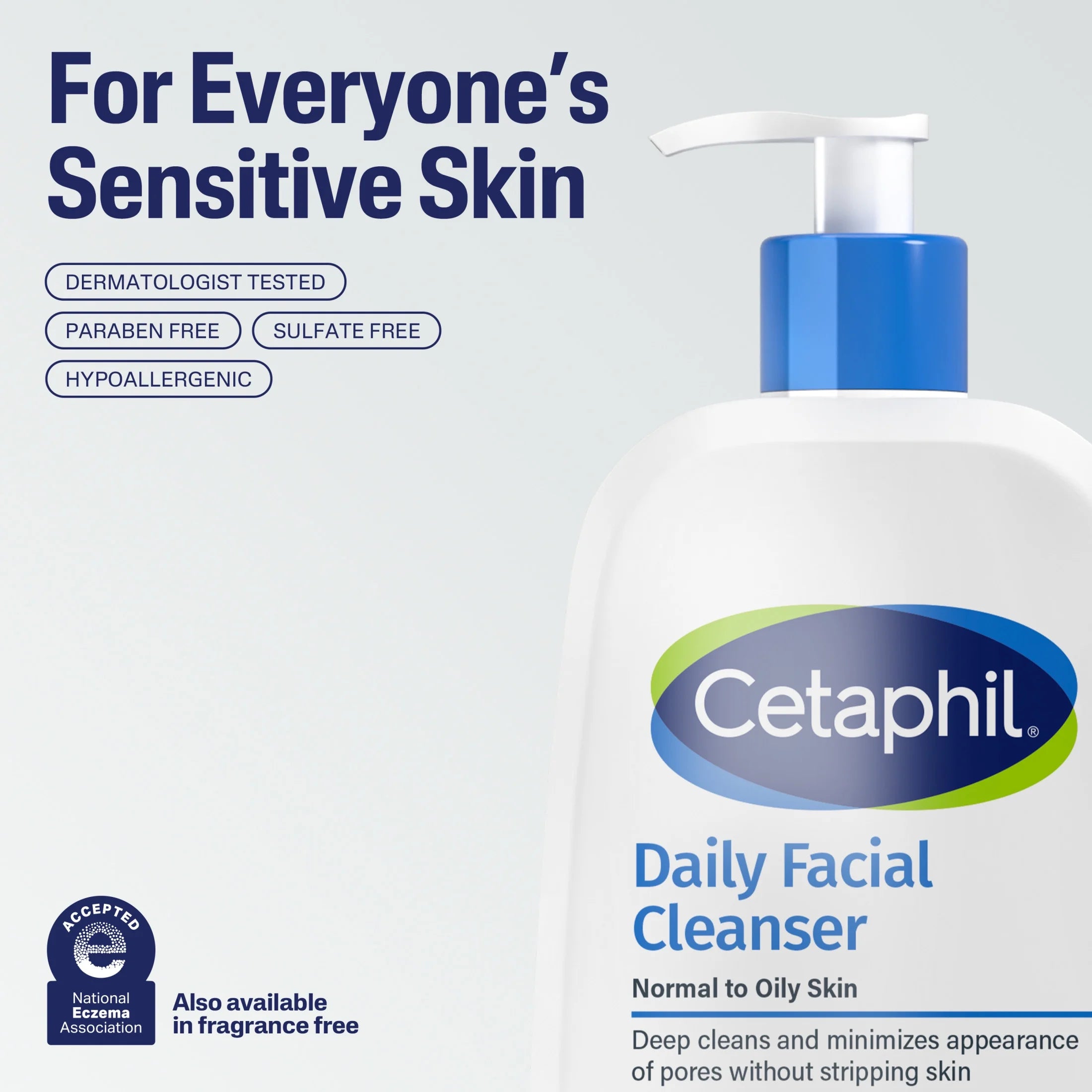 (2 Pack)  Daily Facial Cleanser for Sensitive, Combination to Oily Skin, 16 Oz