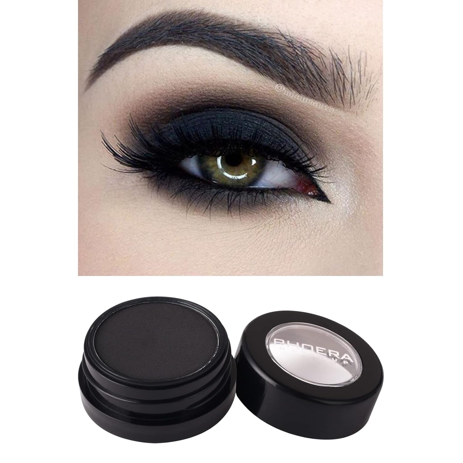 Black Single Eyeshadow,Pressed Powder Matte Eye Shadow,Ash Eye Black Special Effects Powder,Opaque Vegan Cruelty Free Eyeshadow for Halloween Goth Gothic Skull Makeup,Day & Night