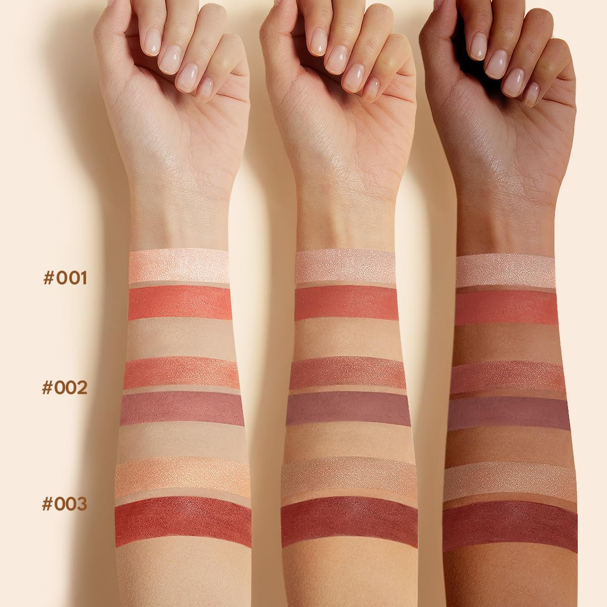 Cream Blush for Cheeks and Eye, Shimmer Eye Shadow Palette Pigmented Pink Blush Make up Sets 2PCS - #002 + #003