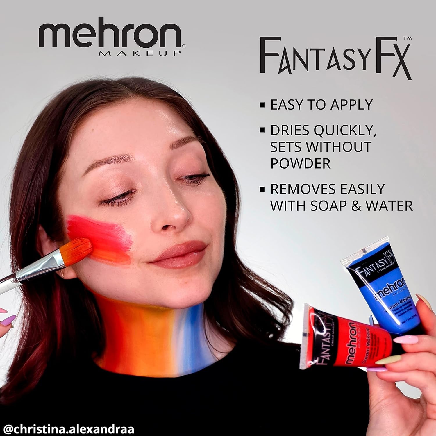 Makeup Fantasy FX Cream Makeup | Water Based | Halloween | Red Face & Body Paint for Adults 1 Fl Oz (30Ml) (RED)