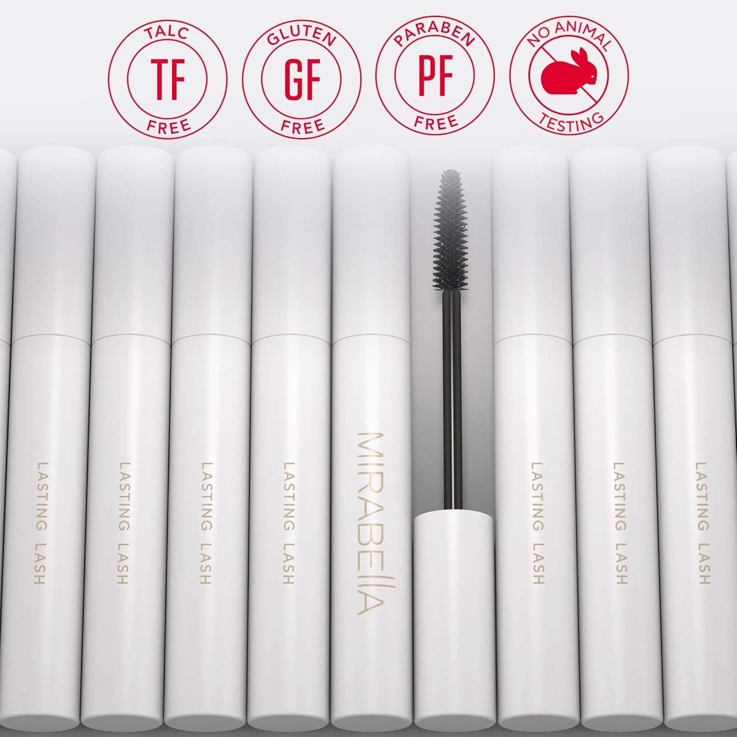 Lasting Lash Black Waterproof Mascara, Smear and Smudge-Proof & Adds Volume, Length, & Curl for Eyelashes, Thickening, Lengthening, & Volumizing Mascara for Sensitive Eyes