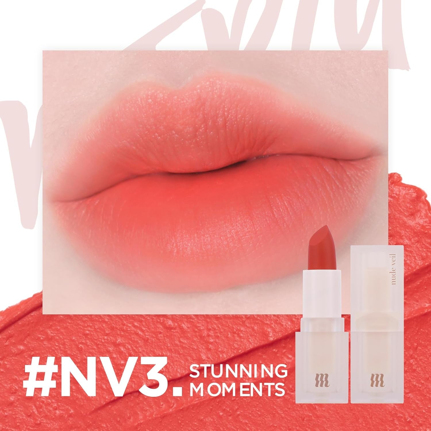 MERZY Nude Veil Lipstick – Soft Matte Finish, MLBB Nude Shades for Daily Wear – Lightweight, Buildable Color – Long-Lasting Korean Lipstick #3 STUNNING MOMENTS
