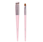 2Pcs Concealer Brush Angled Top Concealer Makeup Brush under Eye Mini Angled Brush Nose Contour Brush Small Makeup Foundation Brushes for Concealer Powder Cream Liquid Makeup Pink