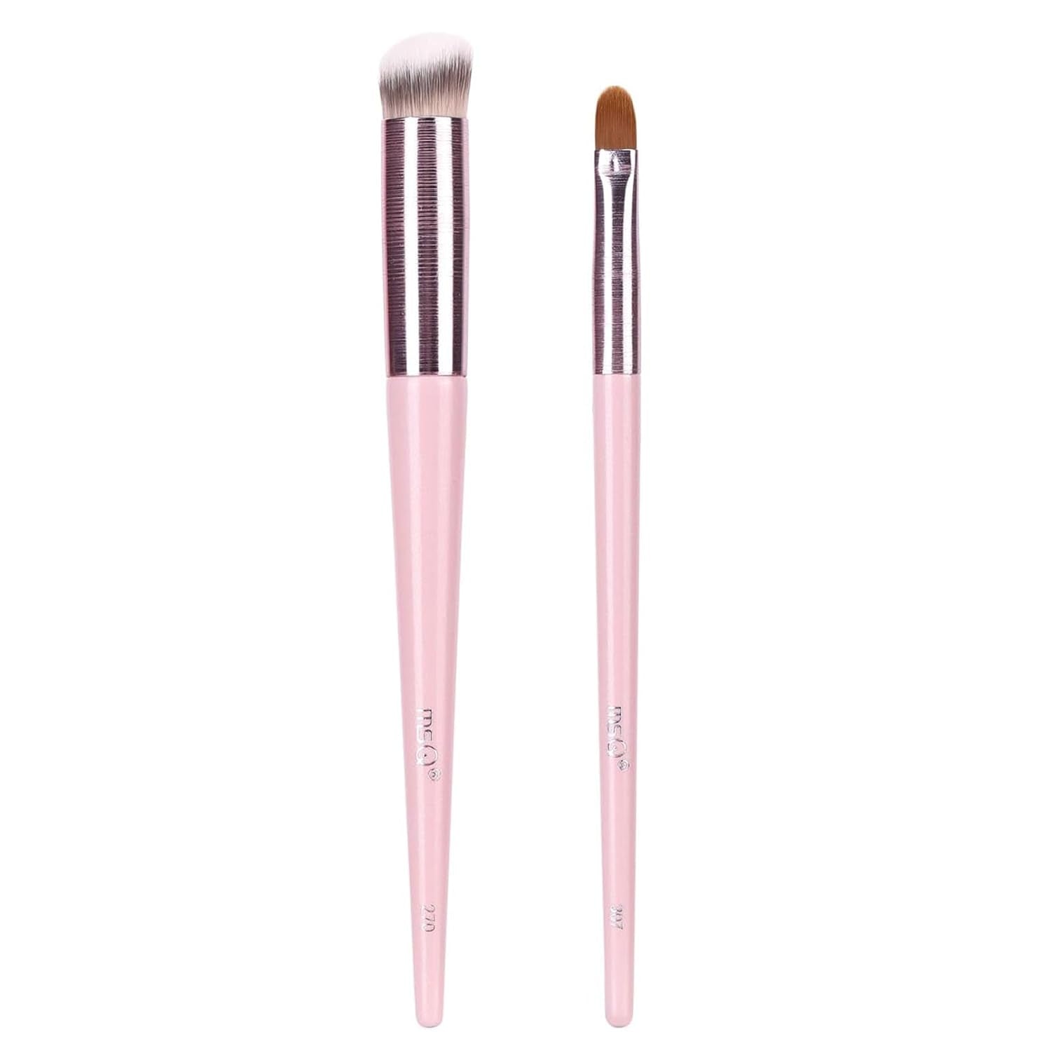 2Pcs Concealer Brush Angled Top Concealer Makeup Brush under Eye Mini Angled Brush Nose Contour Brush Small Makeup Foundation Brushes for Concealer Powder Cream Liquid Makeup Pink
