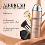 Airbrush Foundation Spray,Hydrates and Moisturizes,Silk Lightweight,Waterproof Foundation for Mature Skin,Buildable Coverage,Base De Maquillaje (01 Natural)