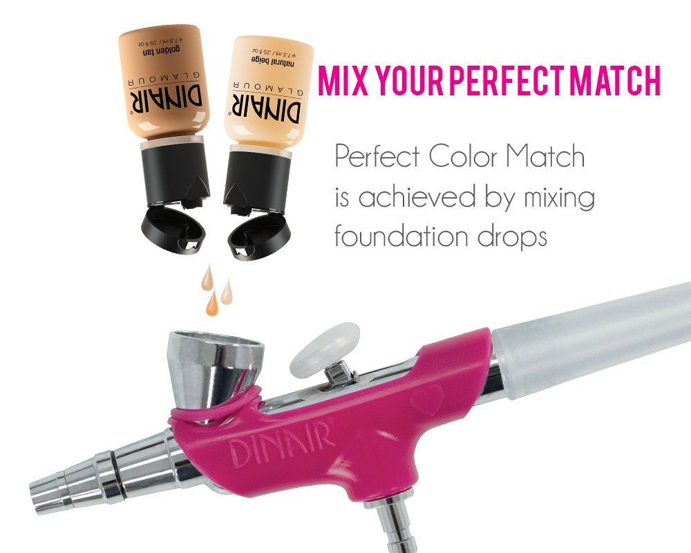 Airbrush Makeup Foundation | Light Golden Beige | GLAMOUR: Natural, Light Coverage, Matte 1.15 Oz.