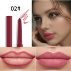 2Pcs Matte Lip Liner Pens, One Step Lips Makeup Pigment Velvety Nude Lip Stain Waterproof Lip Gloss Long Lasting Lipstick Lip Contour Makeup Lip Liner Shaping Cosmetic Tool, Type 6