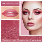 BEAUTY SEARCHER Lipstick, Metallic Shine Finish Lip Balm Glossy Hydrating Nude Velvet Red Long-Lasting Moisturisation Luxury Lip Stick Makeup ((01) Love Burgundy)