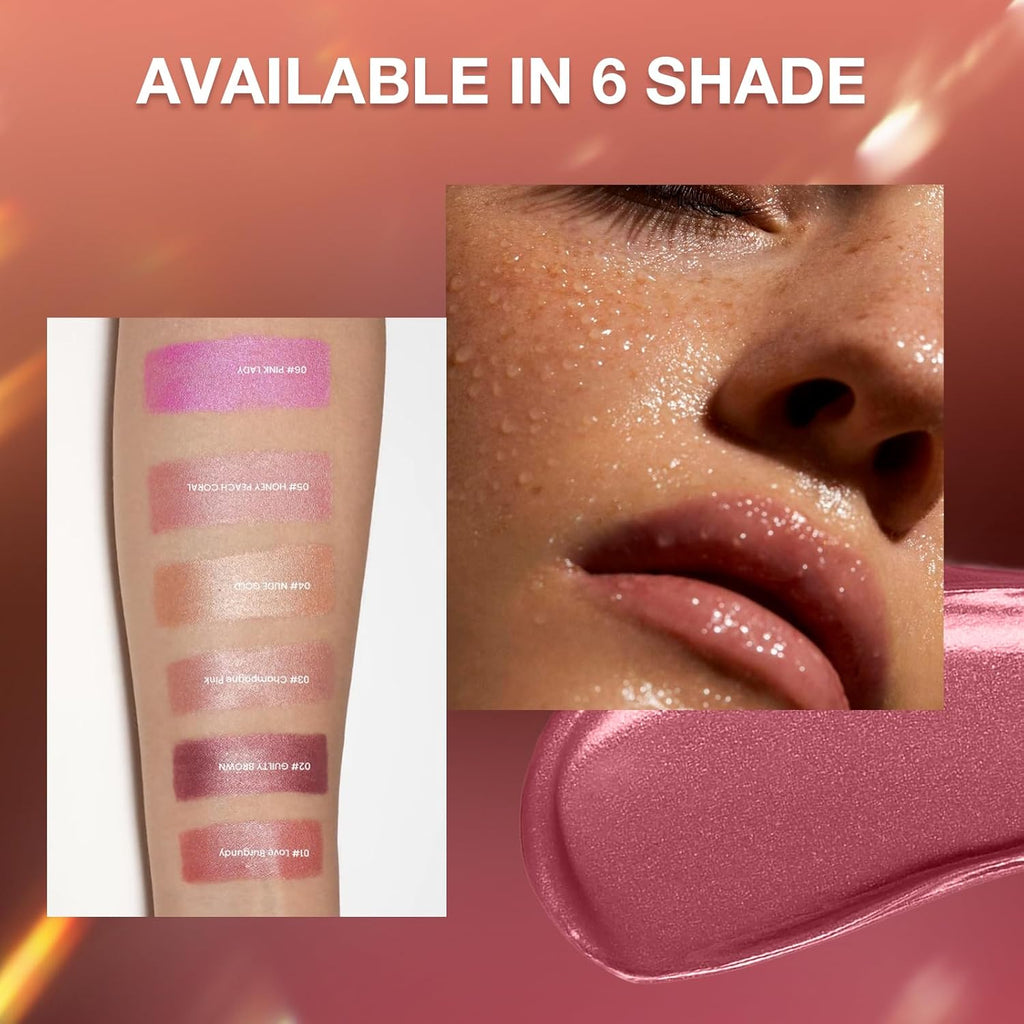 BEAUTY SEARCHER Lipstick, Metallic Shine Finish Lip Balm Glossy Hydrating Nude Velvet Red Long-Lasting Moisturisation Luxury Lip Stick Makeup ((01) Love Burgundy)