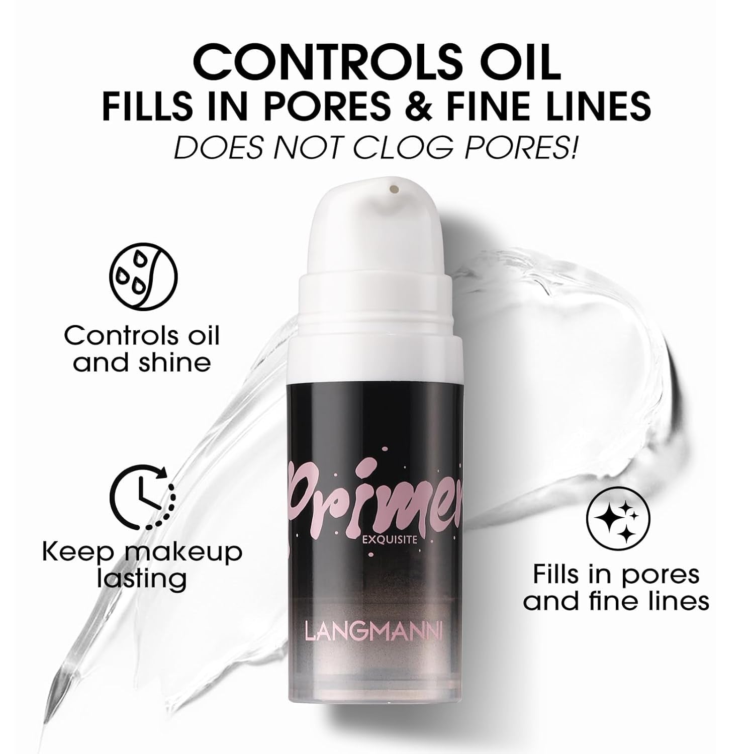 Matte Grip Face Primer - Transparent Hydrating Primer, Unique Smooth Gel-Based Formula for Longlasting Perfection Face Makeup (0.33 Fl Oz, 2 Pack)