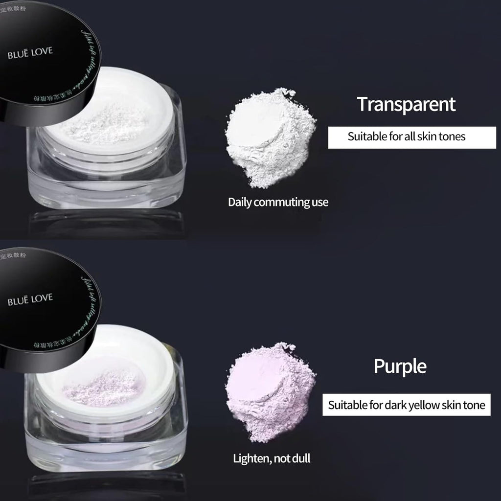 Loose Setting Powder Makeup for Face, Oil Control Smooth Face Makeup Powder Foundation, Waterproof Setting Powder Compact, Make up Finishing Powder (Transparent)
