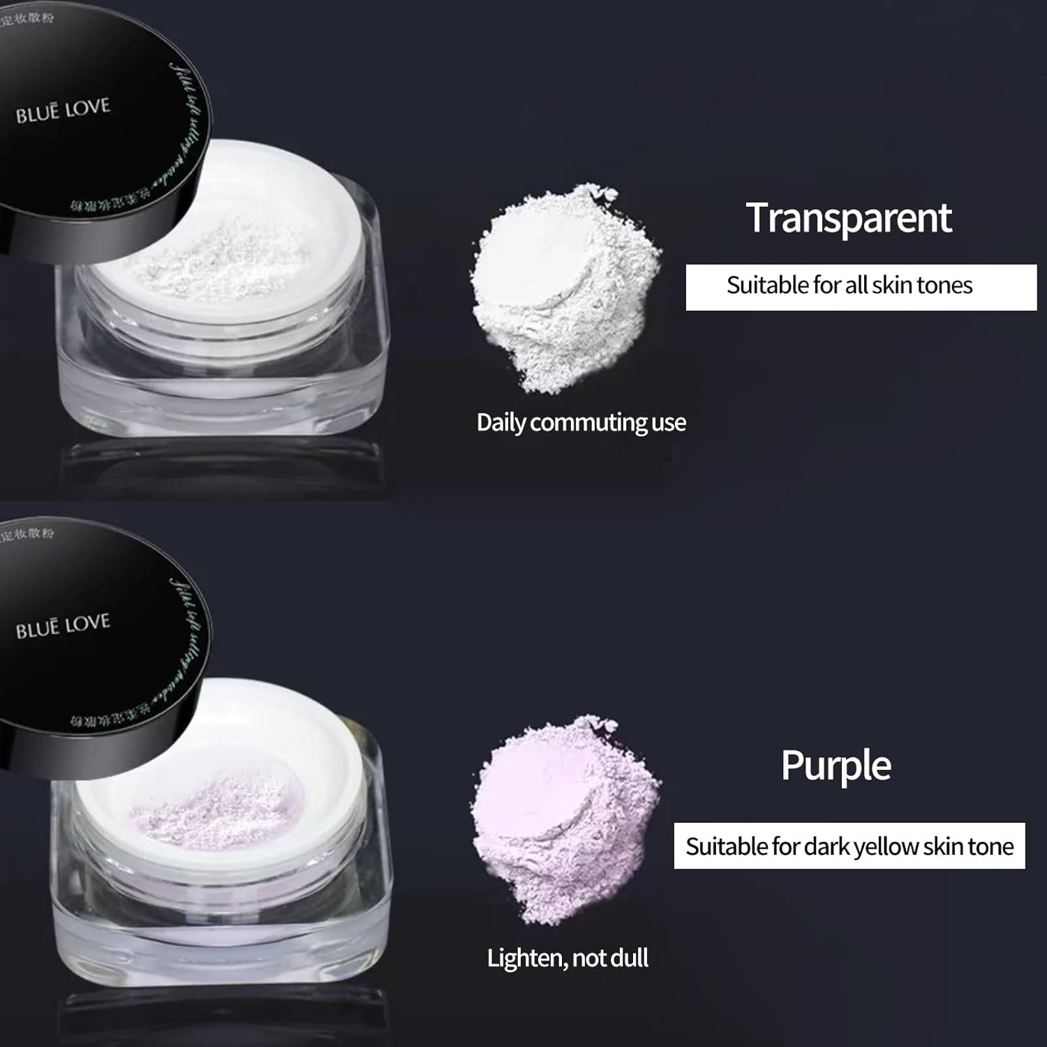 Loose Setting Powder Makeup for Face, Oil Control Smooth Face Makeup Powder Foundation, Waterproof Setting Powder Compact, Make up Finishing Powder (Transparent)