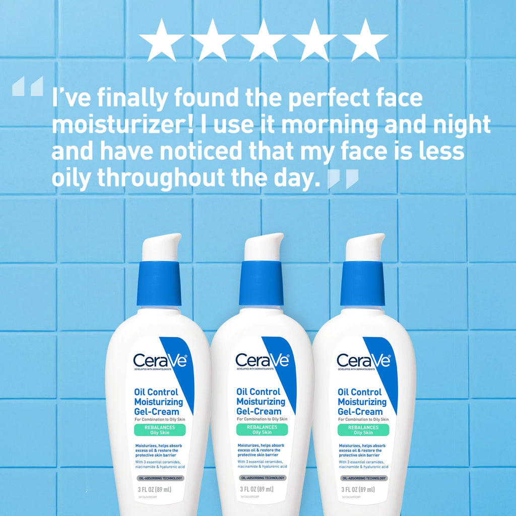 Oil Control Moisturizing Gel-Cream Face Moisturizer for Oily Skin, 3 Fl Oz