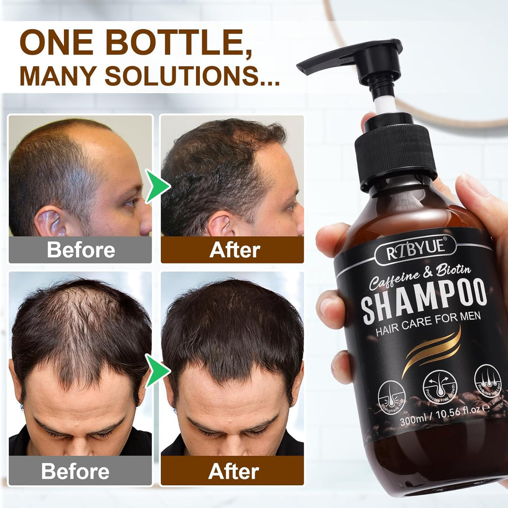 Caffeine Shampoo Cleanses Scalp, Promotes Natural Hair Growth - Men'S Scalp Tonic for Thinning Hair