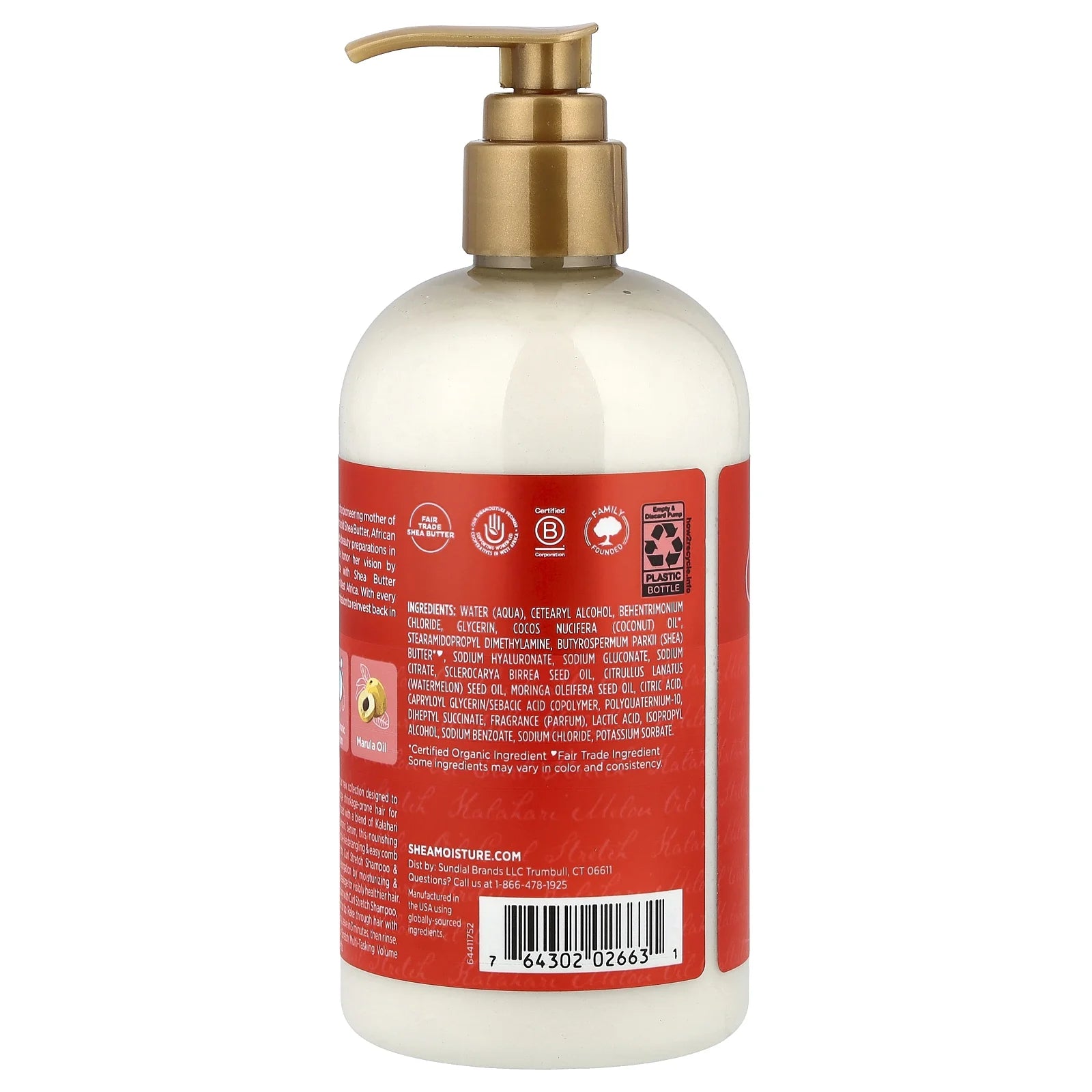 Curl Stretch Detangling Conditioner Kalahari Melon Oil Infused with Hyaluronic Serum Type 4 Curly Hair, 13 Oz