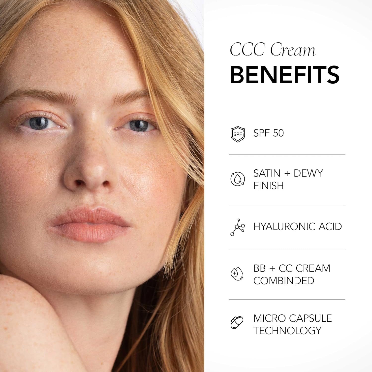 Cosmetics CCC Cream (Neutral Fair 101 / SPF 50) - Color Correcting with Sunscreen - Lightweight, Hydrating Foundation - BB & CC Hybrid - Light to Medium Coverage - 1 Fl Oz