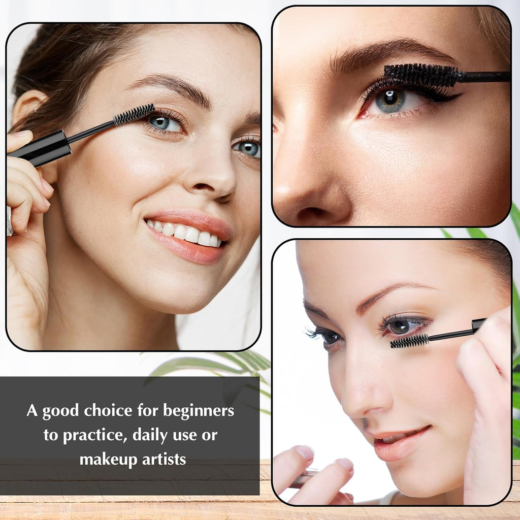 10Ml 10Pcs Empty Mascara Tube and Wand,  Empty Eyelash Serum Tube, Mini Eyelash Bottle with Brush Refillable Clear Mascara Containers for Castor Oil with Leak Stoppers