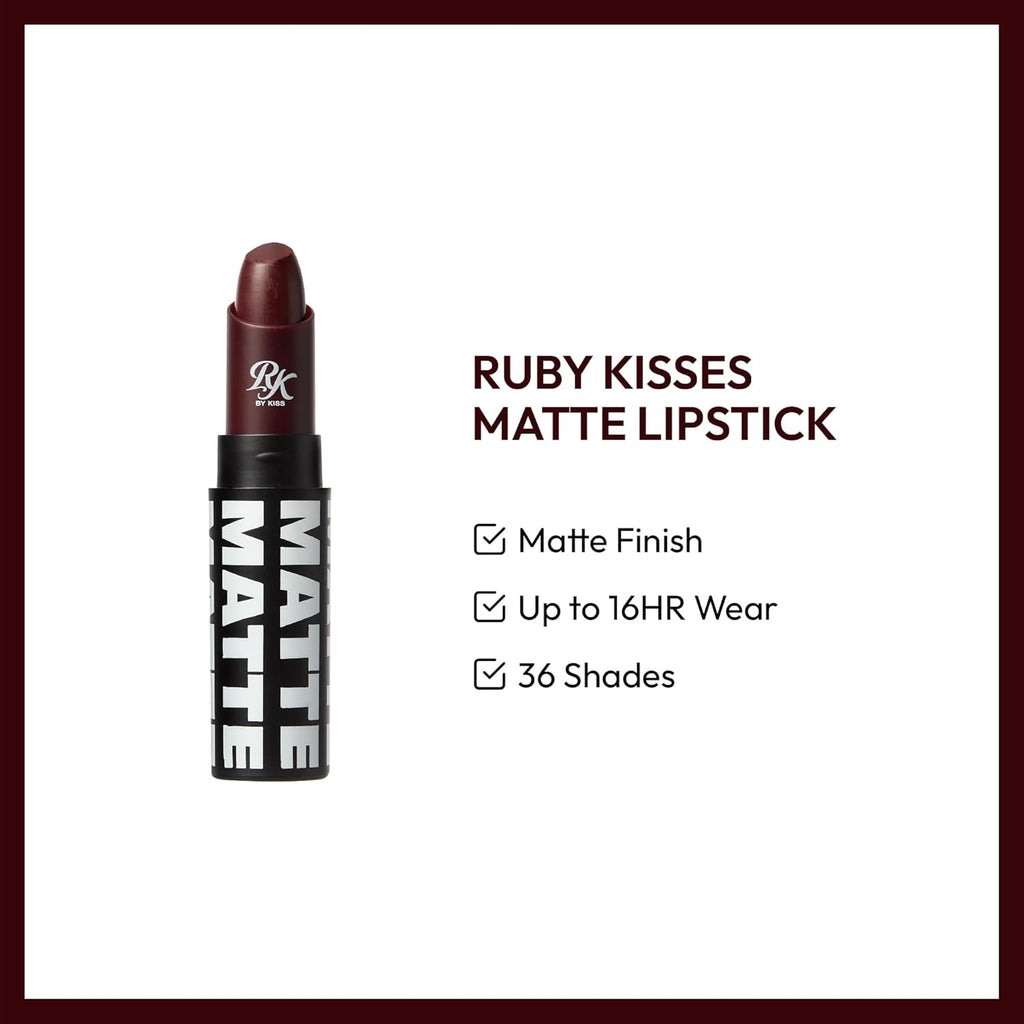 Lipstick, Matte Finish, Long-Lasting, Highly Pigmented, Smooth Apply, Full Coverage Lip Color Makeup (Berry Bossy)