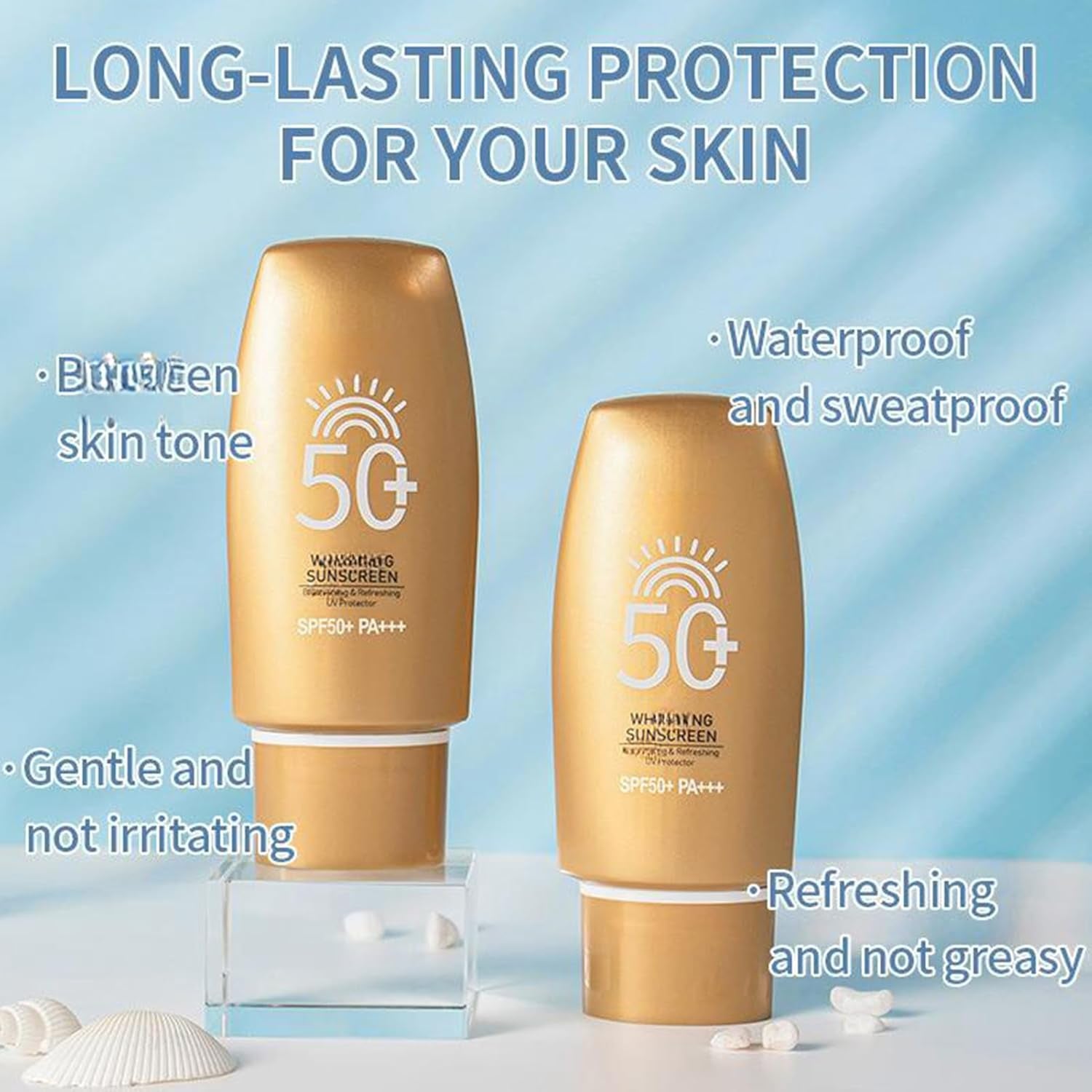 Face Sunscreen Spf 50, Broad Spectrum UVA/UVB, Water Resistant, Non-Greasy, Lotion