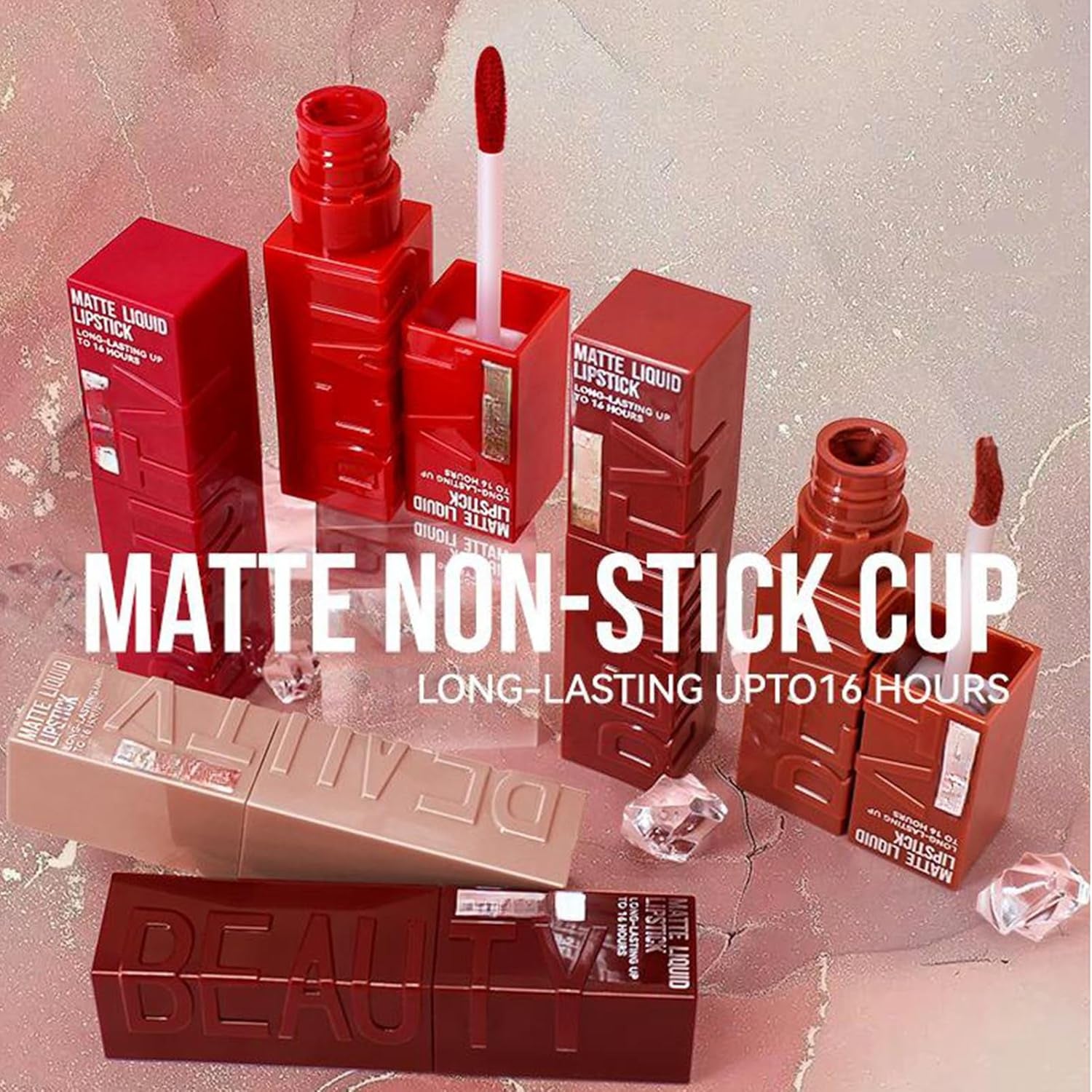 Matte Pink Lipstick, Smooth Creamy Lipstick for Women, Pink Lip Gloss, Long Lasting Lip Stick, Waterproof Pink Liquid Lipstick, Velvet Moisturizing Lipstick for All Skin Tones, Nude