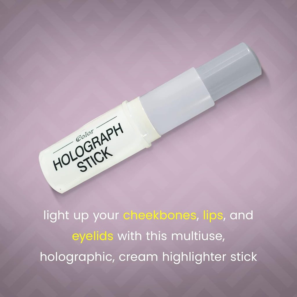 Cosmetics - Holographic Face Highlighter, Cream Lavender Highlighter Makeup Stick, Highly Pigmented Face Highlighter, Blendable Shimmering Highlight, Prismatic Glow, Cruelty & Paraben-Free