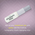 Cosmetics - Holographic Face Highlighter, Cream Lavender Highlighter Makeup Stick, Highly Pigmented Face Highlighter, Blendable Shimmering Highlight, Prismatic Glow, Cruelty & Paraben-Free