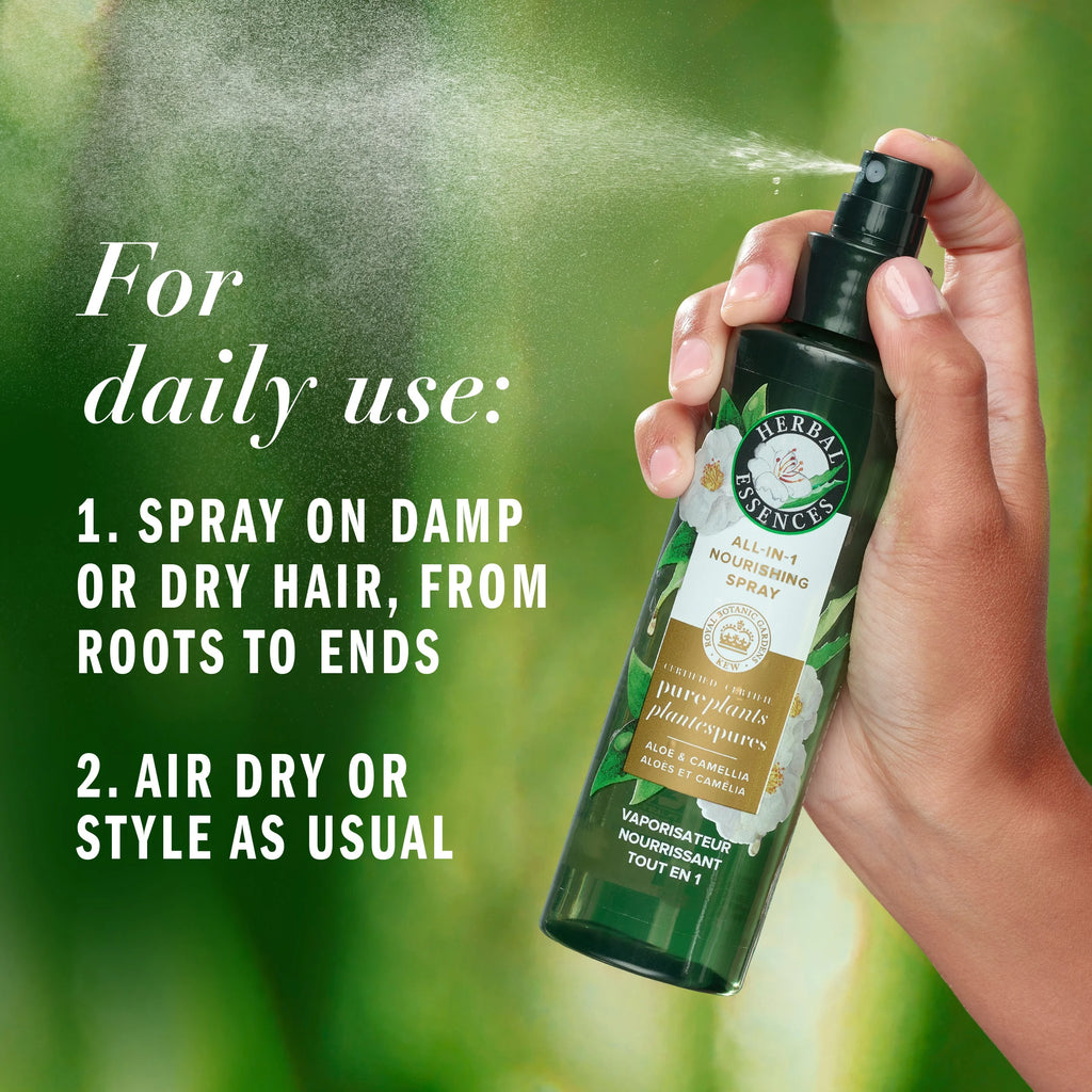 All-In-1 Nourishing Spray, Certified Pure Plants, with Aloe and Camellia Flower Oil, 6 Fl Oz