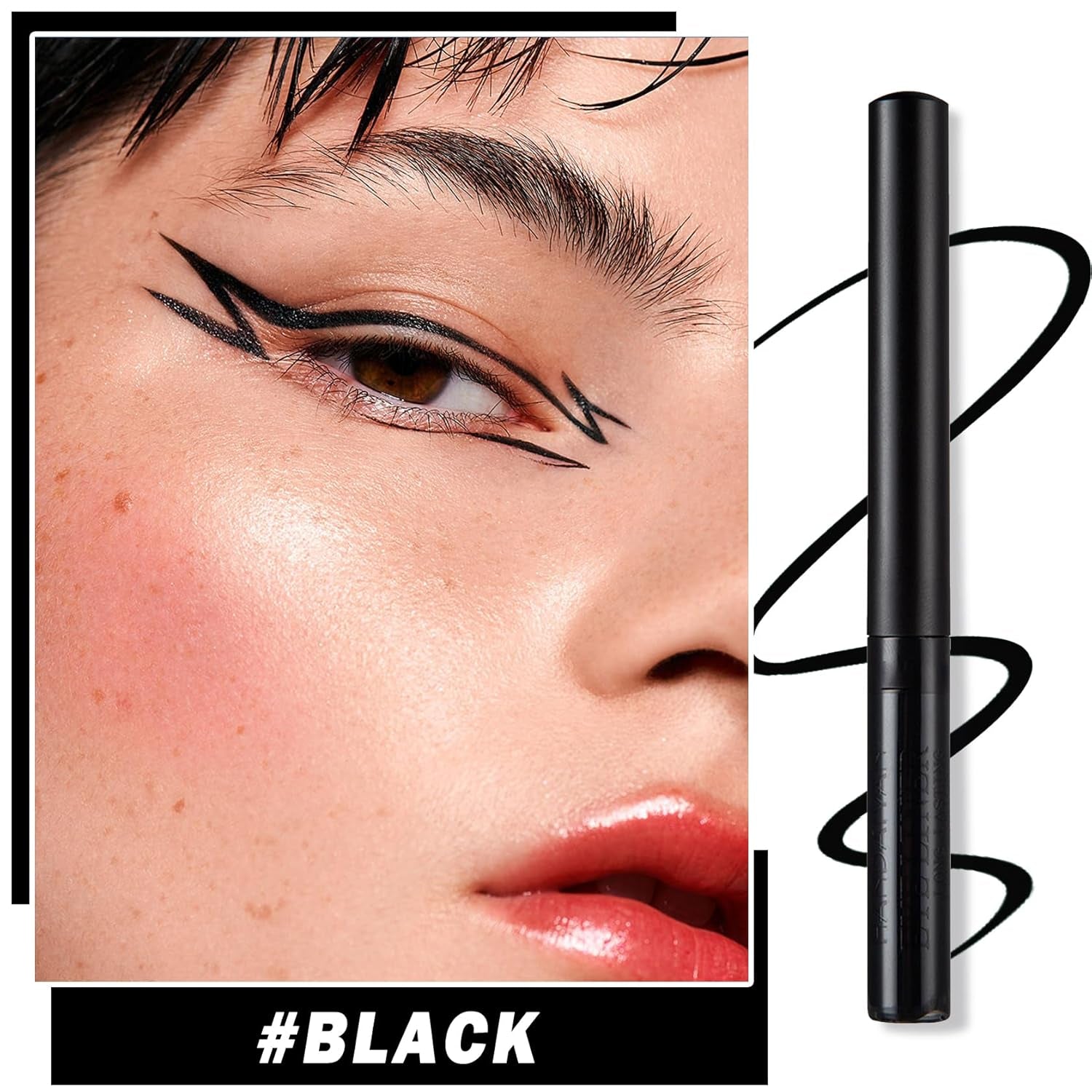 2PCS Liquid Black Eyeliner Pencil Set,Liquid Eye Liner Pen Matte Colorful Eyeliner Waterproof High Pigmented Eye Liner Makeup