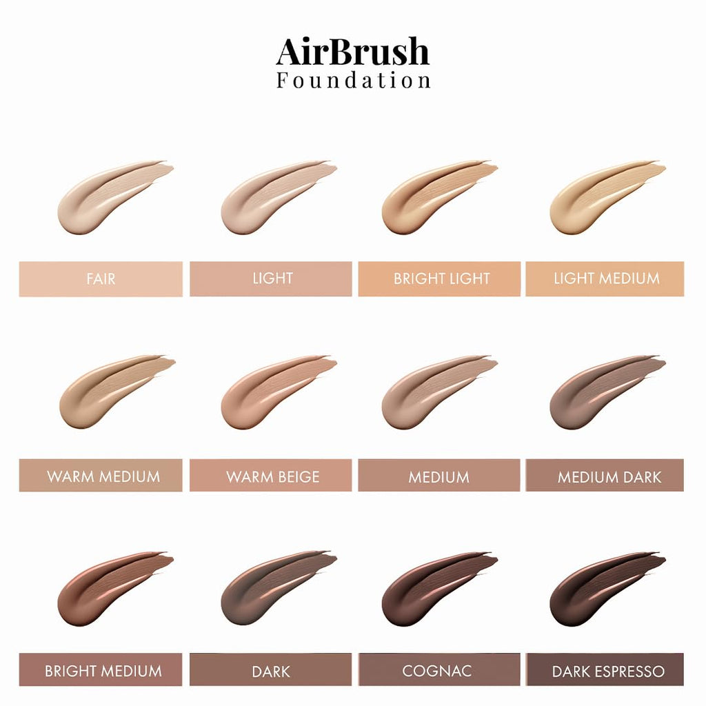 Magicminerals Airbrush Foundation Set by  - Complete 5Pc Spray Makeup Set with Foundation, Primer, and Setting/Finishing Spray - for Smooth, Radiant Skin (Warm Beige)